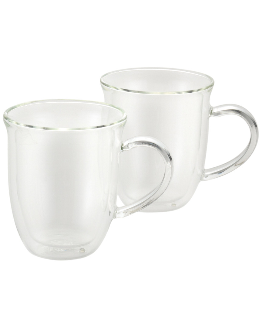 Bonjour Coffee 2pc Insulated Glass Cappuccino Cup Set