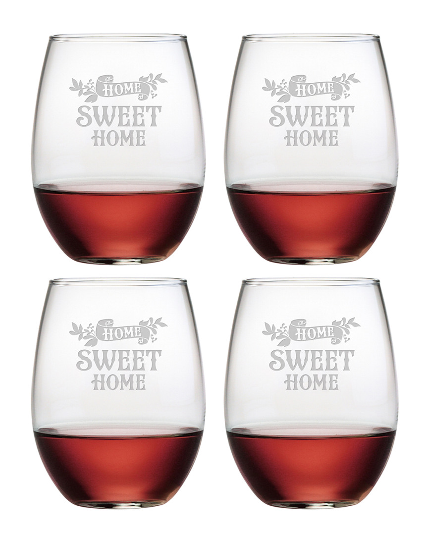 Susquehanna Glass Home Sweet Home Set Of Four 21oz Stemless Glasses