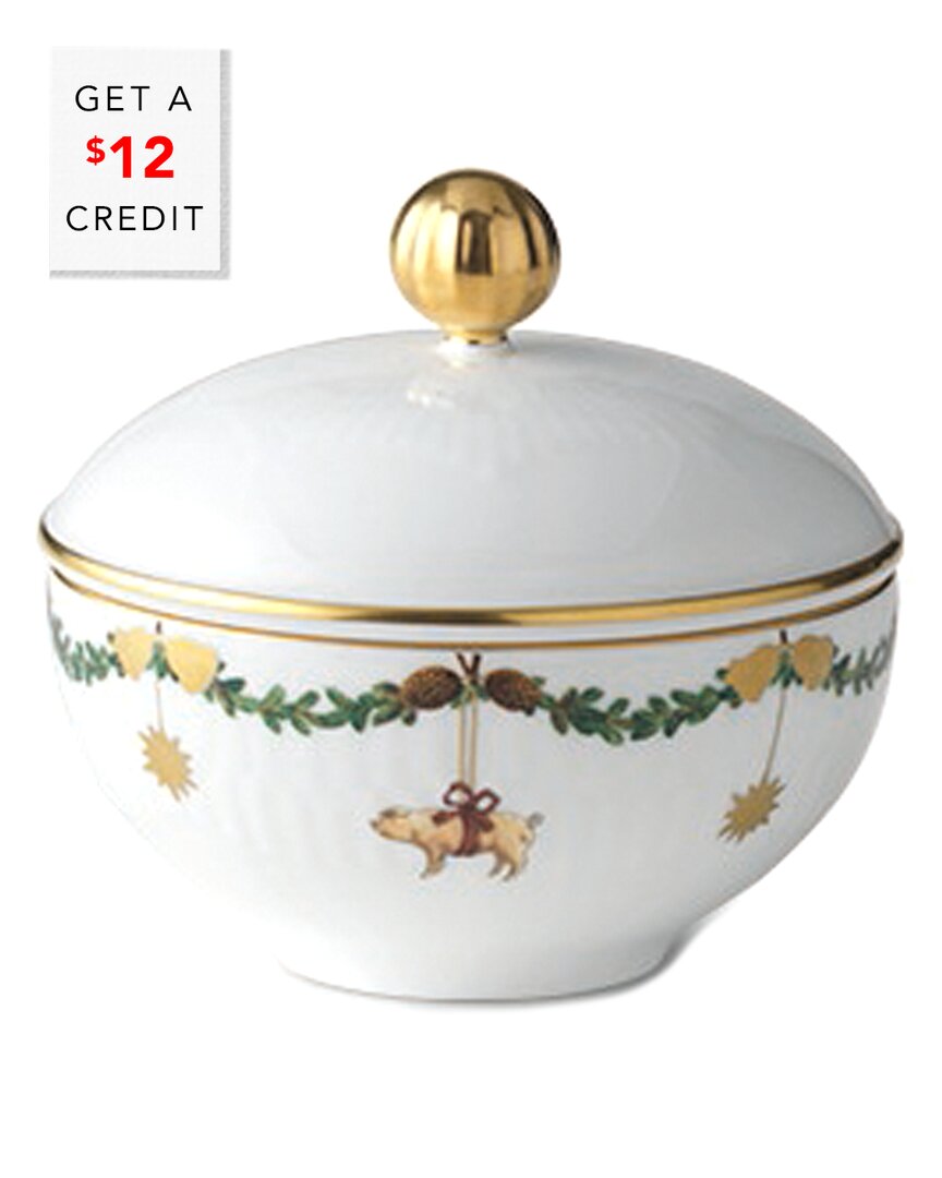 Royal Copenhagen Star Fluted Christmas Sugar Bowl