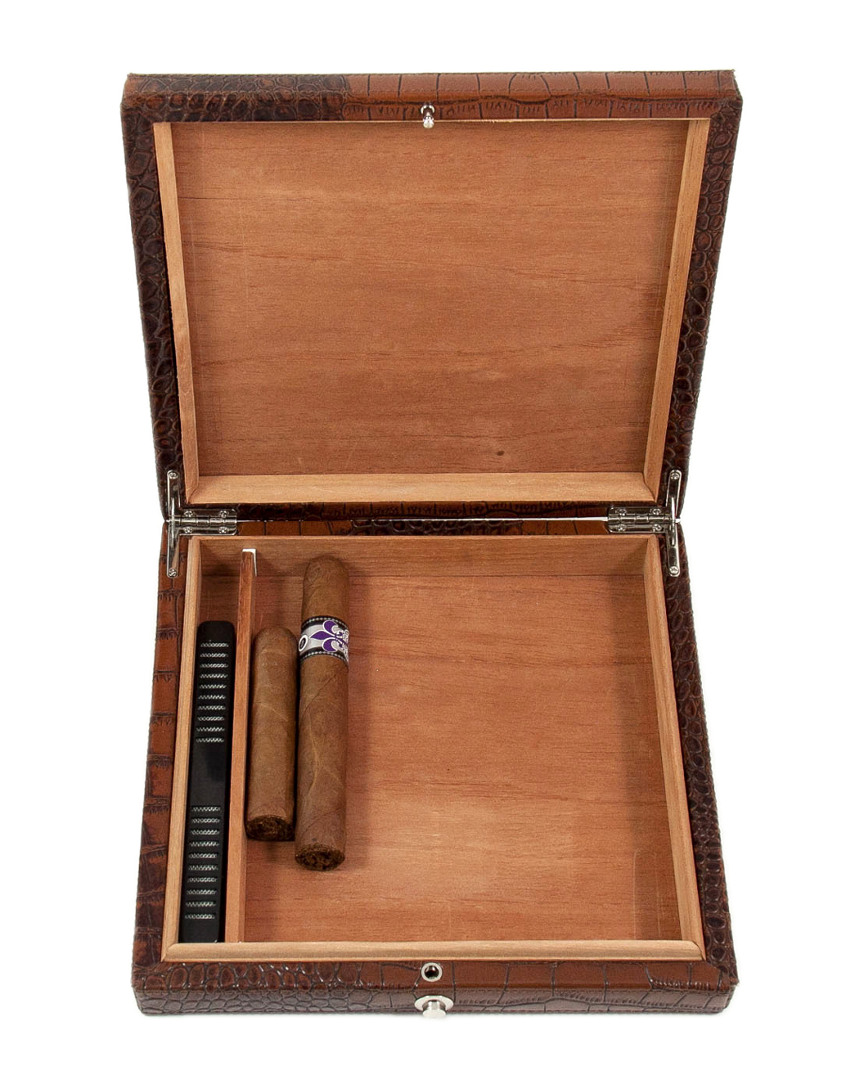 Bey-berk 12-cigar Leather Humidor