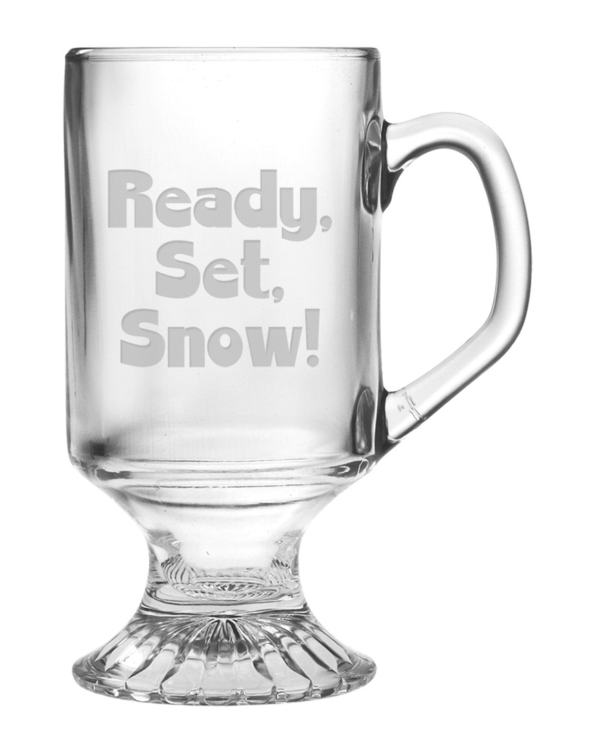 Susquehanna Glass Ready Set Snow Set Of 4 Irish Coffee Footed Mugs