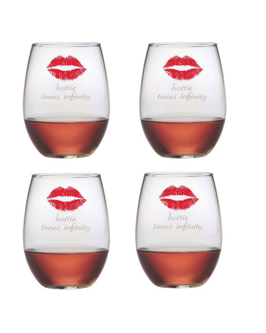 Susquehanna Glass Hottie Times Infinity Set Of 4 Stemless Glasses