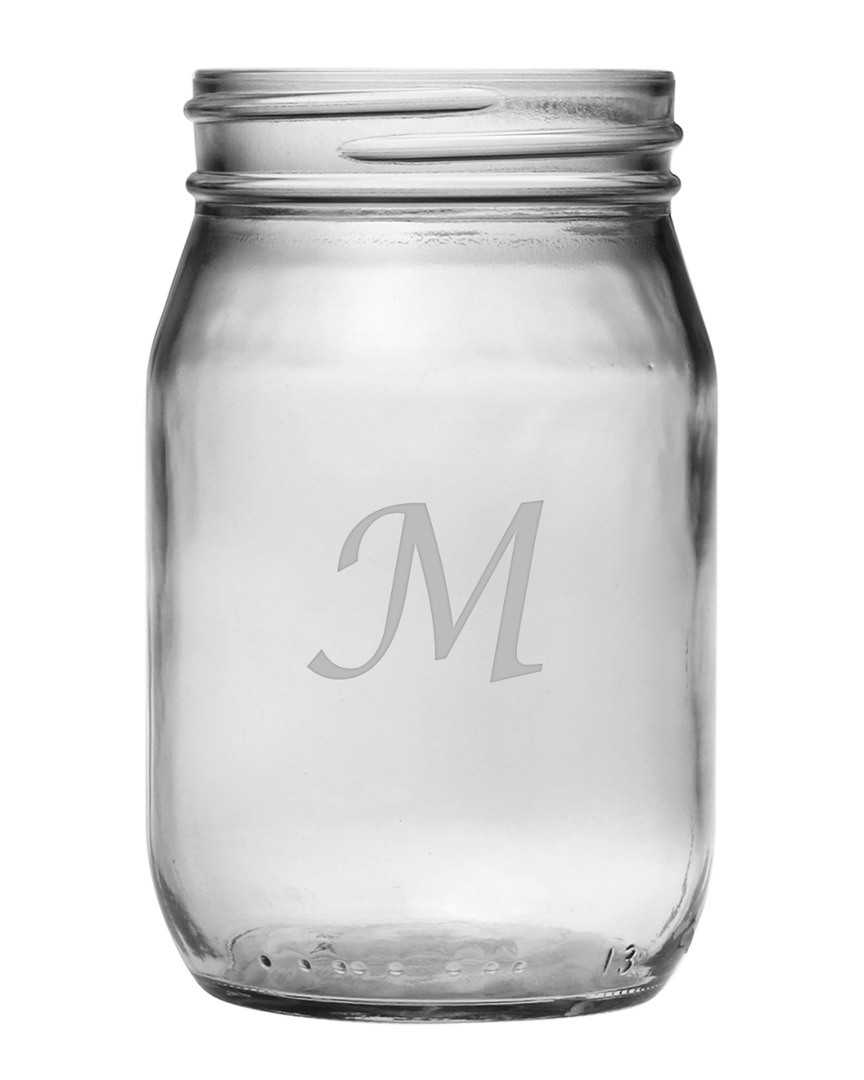 Susquehanna Glass Monogrammed Set Of Four 16oz Mason Jars, (a-z)