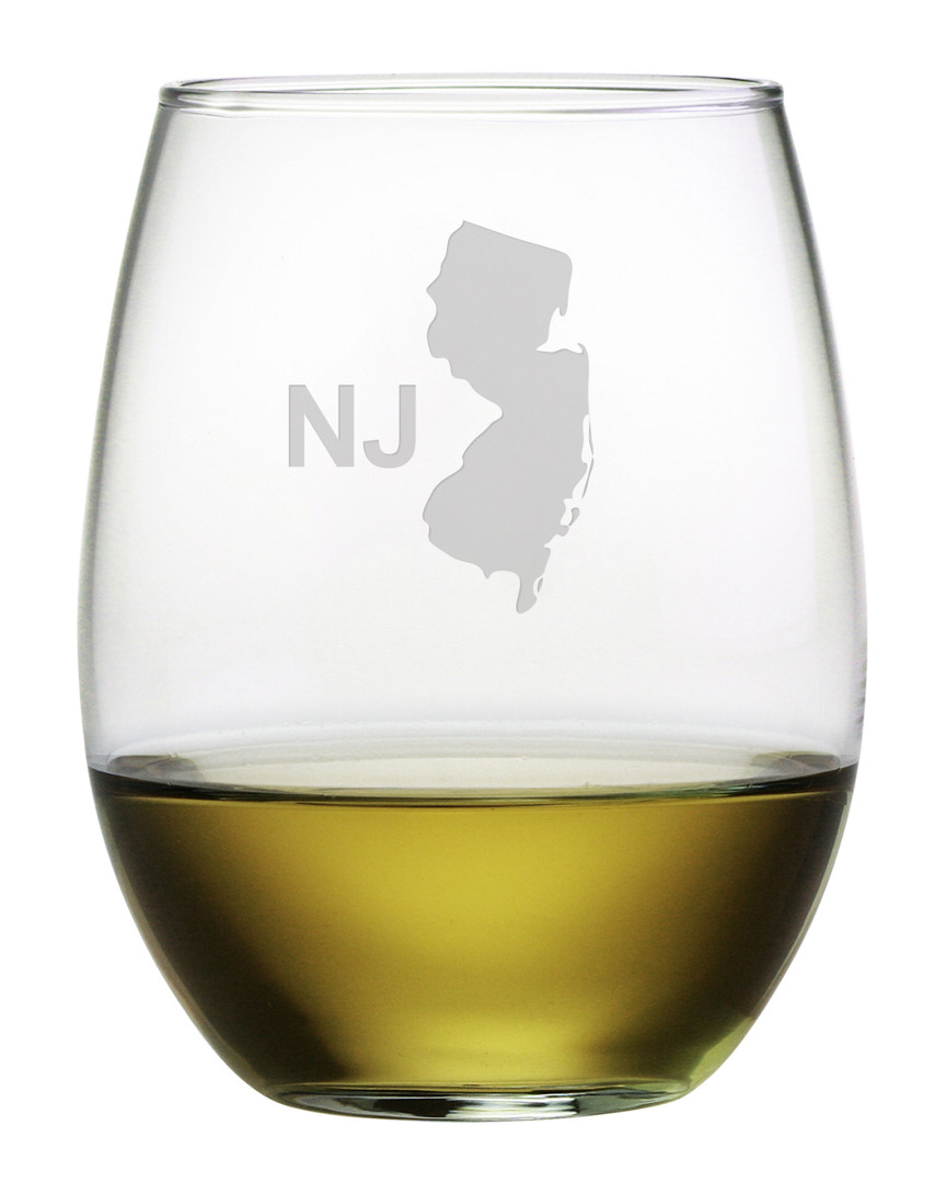 Susquehanna Glass New Jersey Set Of 4 Stemless Wine Glasses