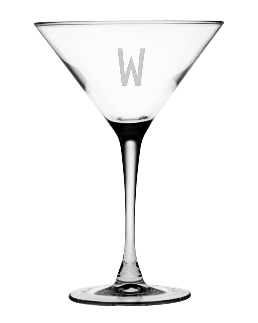 Susquehanna Glass Monogrammed Set Of Four 7.5oz Martini Glasses, (a-z)