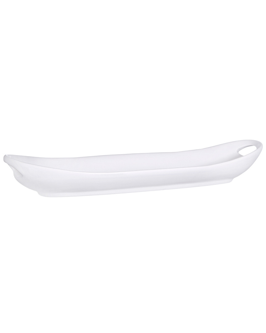 Home Essentials Pure 13.5in Thin Oval Plat In White