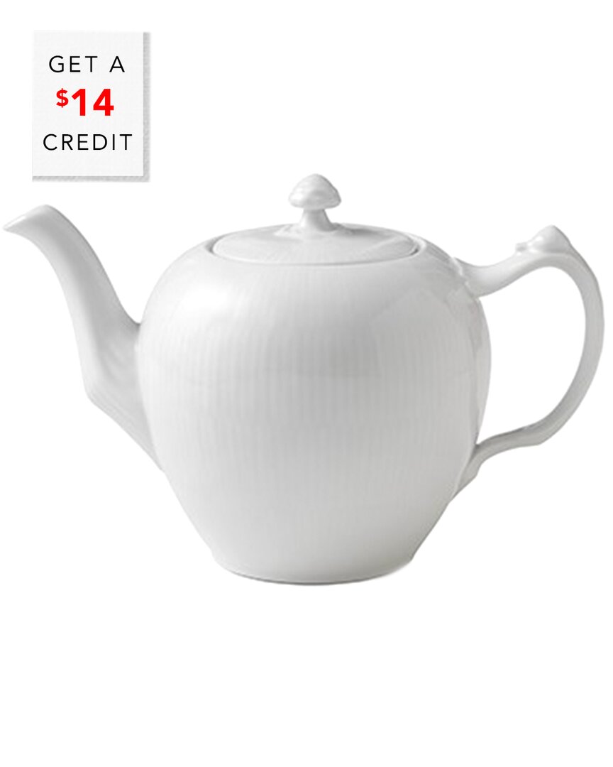 Royal Copenhagen White Fluted Tea Pot In Nocolor