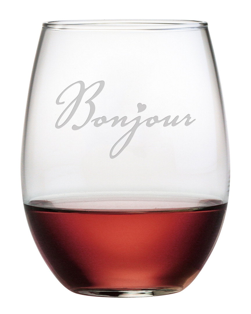 Susquehanna Glass Bonjour Set Of 4 Stemless Wine Glasses
