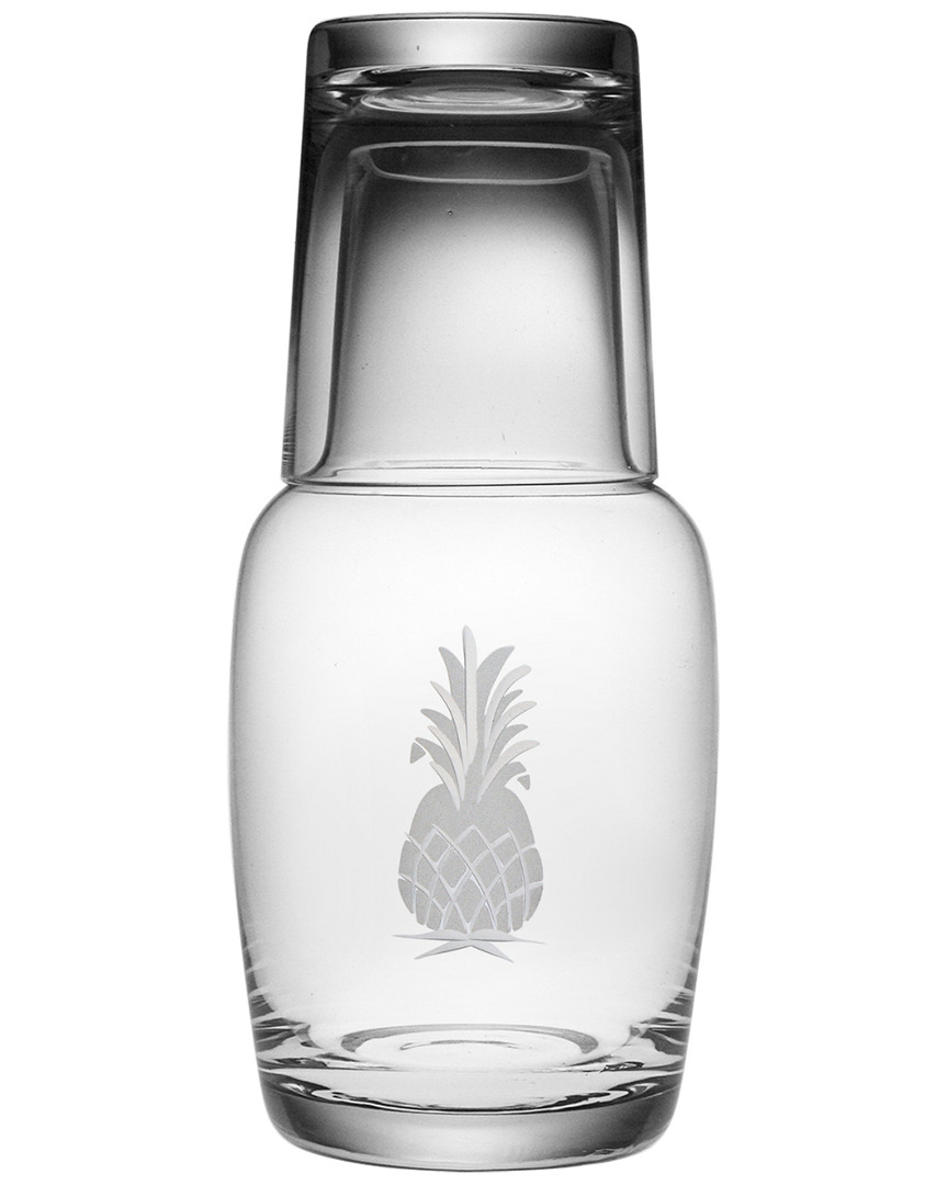 Susquehanna Glass Pineapple Handcut Night Bottle Set
