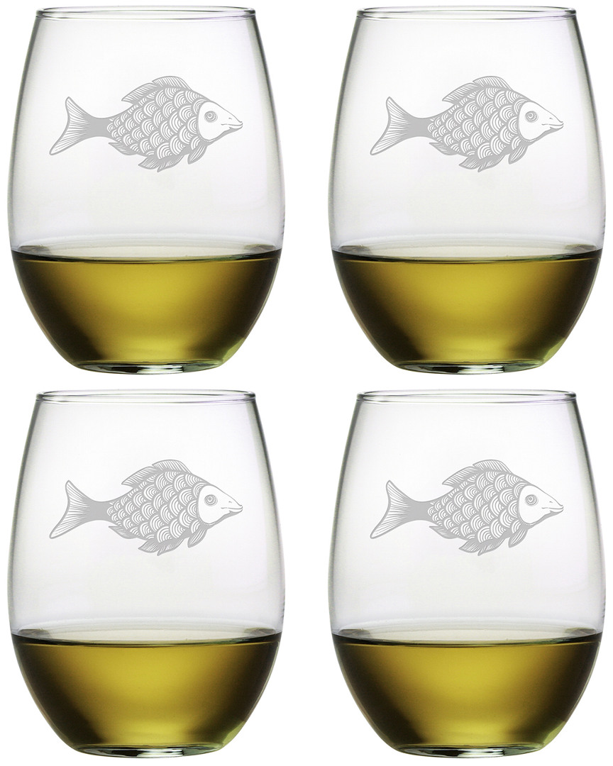 Susquehanna Glass Set Of 4 Ishmael Stemless Wine Glasses
