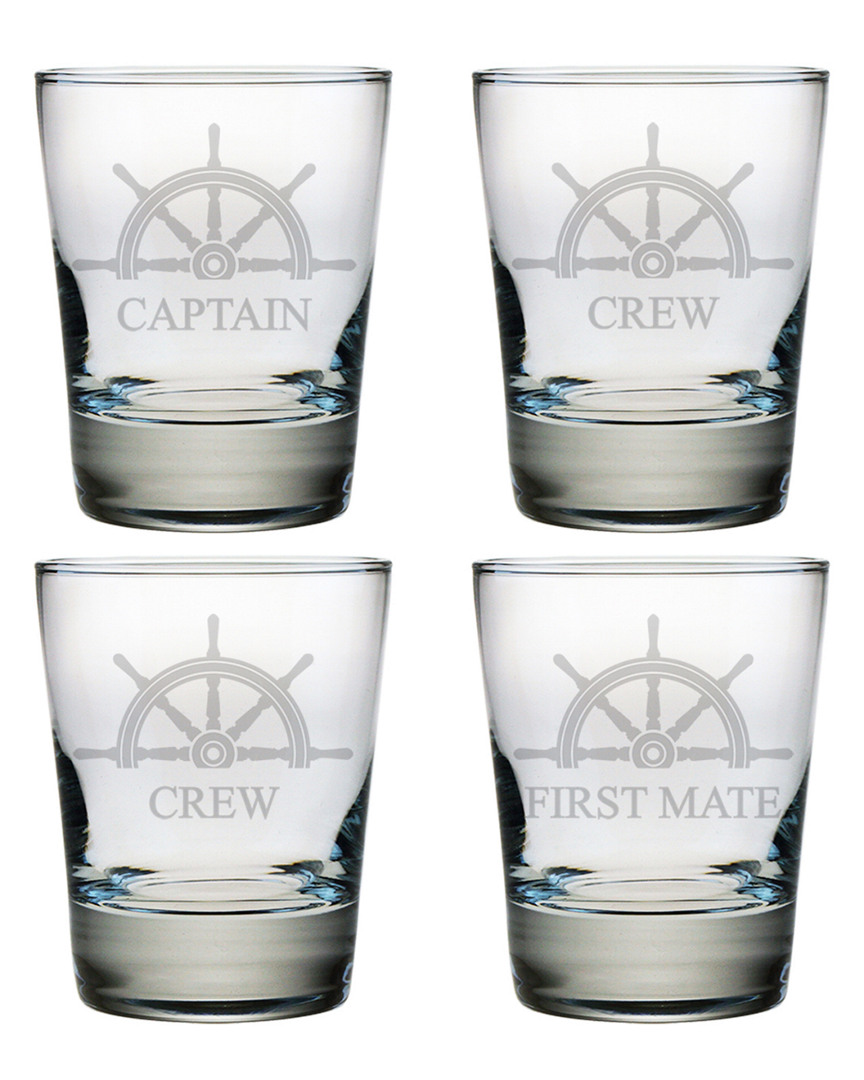 Susquehanna Glass Captains Set Of 4 Double Old Fashioned Glasses