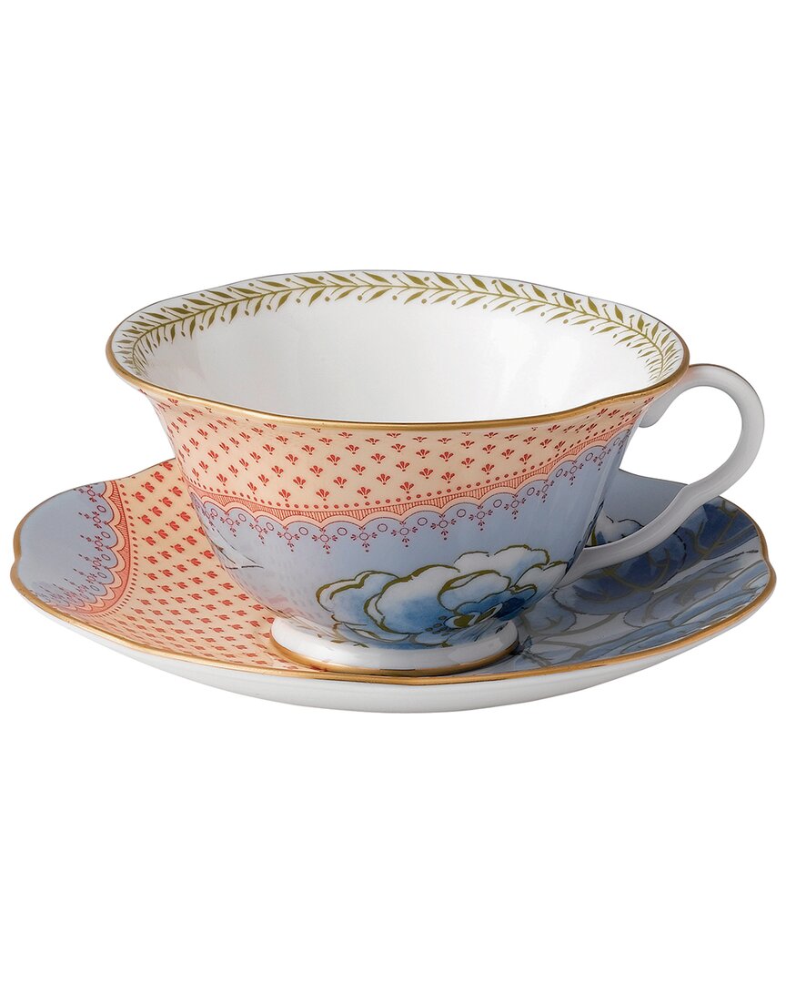 Shop Wedgwood Butterfly Bloom Blue Peony Teacup & Saucer With $8 Credit