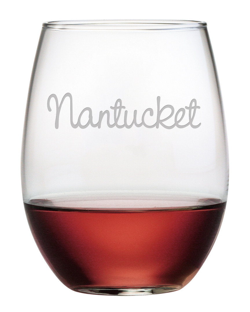 Susquehanna Glass Nantucket Set Of 4 21oz Stemless Wine Glasses