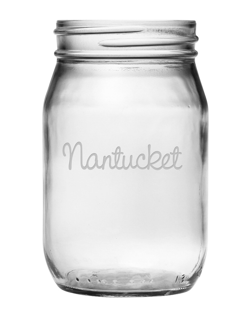 Susquehanna Glass Nantucket Set Of Four 16oz Mason Jars