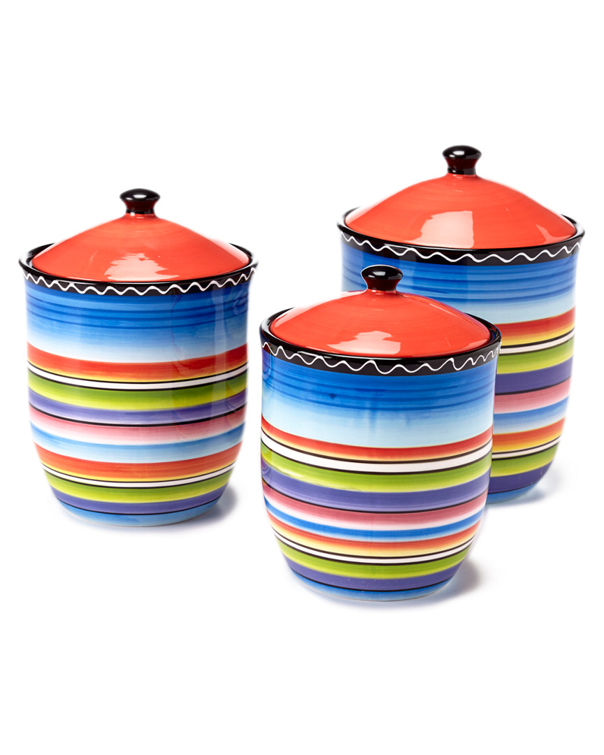 Certified International Tequila Sunrise Set Of 3 Canisters