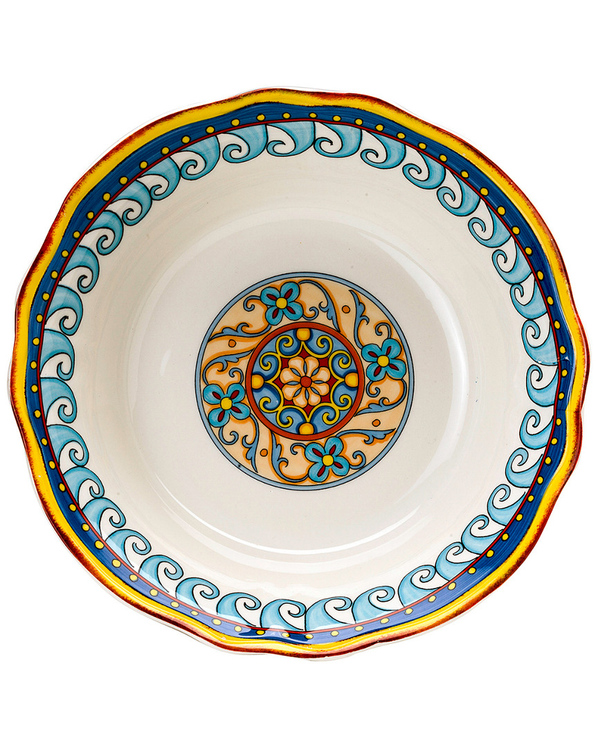 Euro Ceramica Duomo Serving Bowl In Multicolor