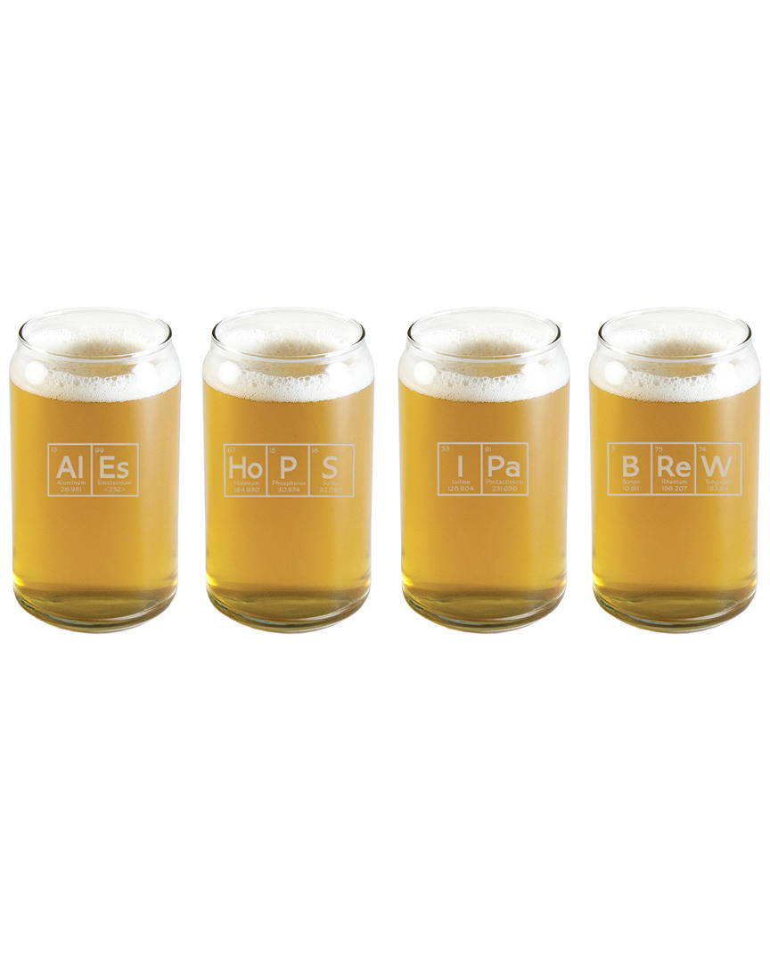 Susquehanna Glass Set Of 4 Elements Of Hoppiness Glass Beer Cans