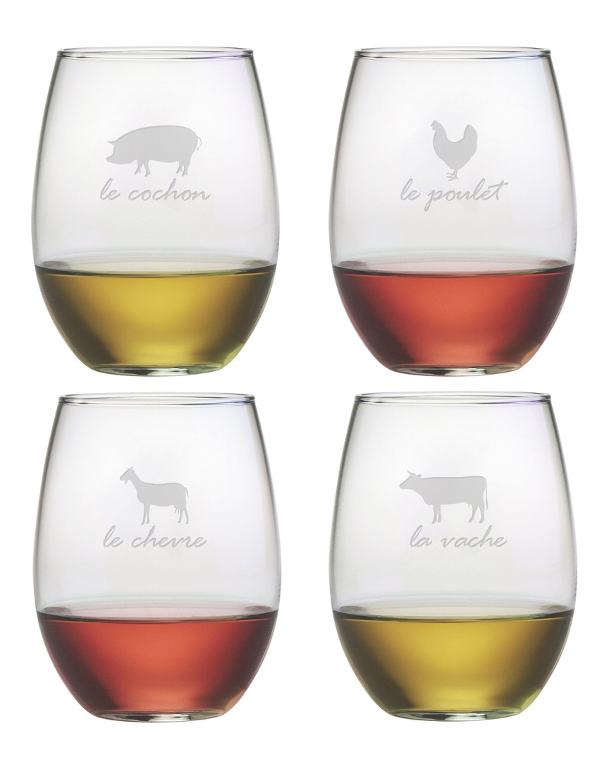 Susquehanna La Ferme Set Of 4 21oz Stemless Wine Glasses