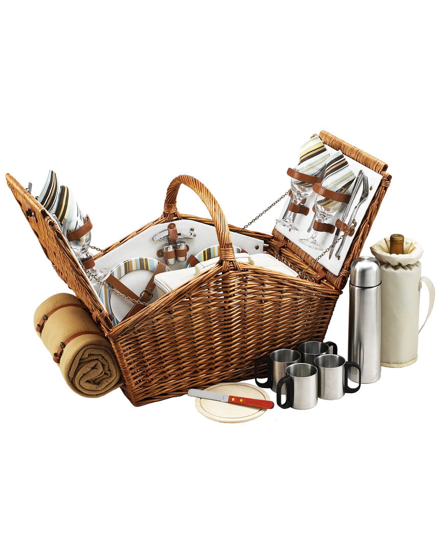 Picnic At Ascot Huntsman Basket For Four With Coffee Set