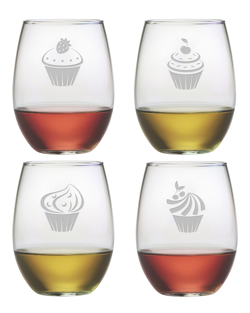 Susquehanna Glass Cupcakes Set Of 4 Stemless Glasses