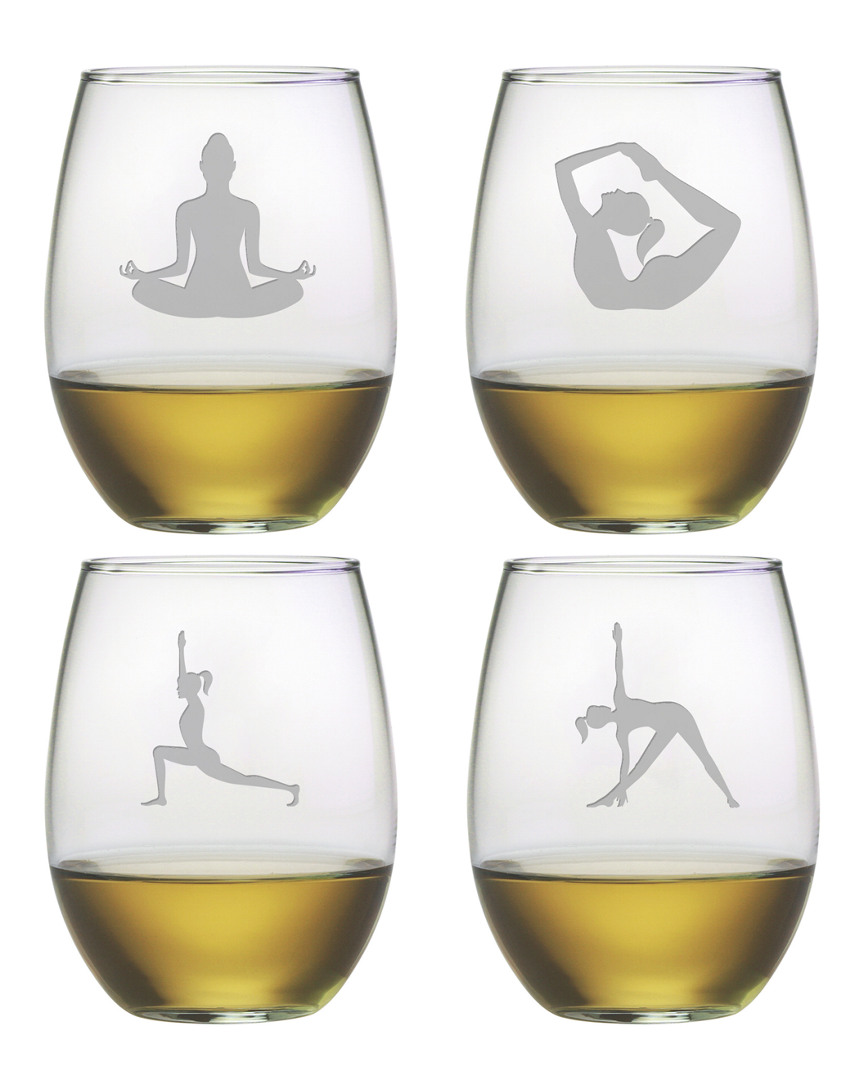 Susquehanna Glass Yoga Set Of 4 Stemless Wine Glasses