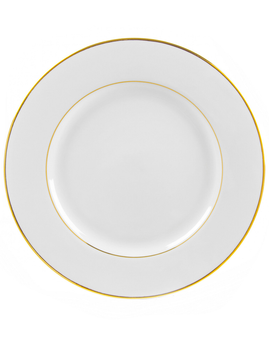 Ten Strawberry Street Gold Double Line Set Of 6 Luncheon Plates