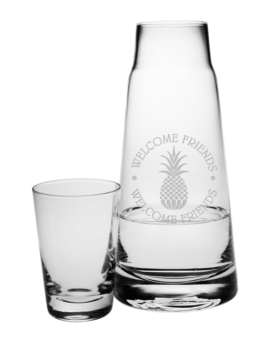 Susquehanna Glass Welcome Guests 2pc Pineapple Night Bottle Set