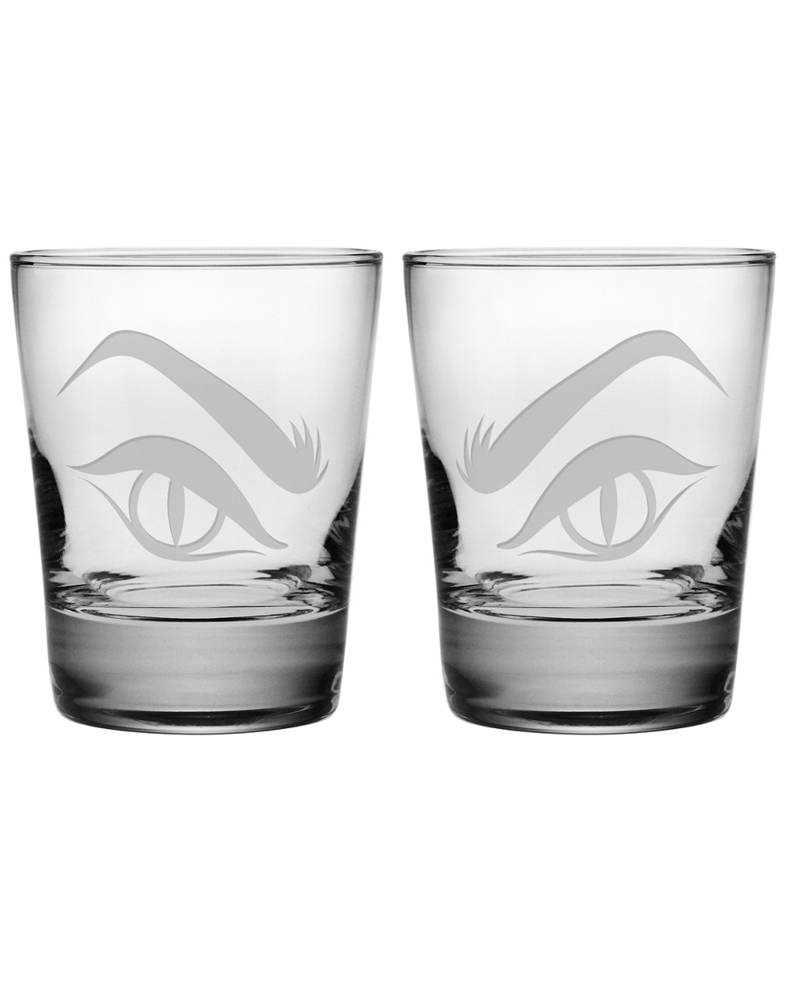 Susquehanna Glass Evil Eyes Set Of Two 13.25oz Double Old-fashioned Glasses