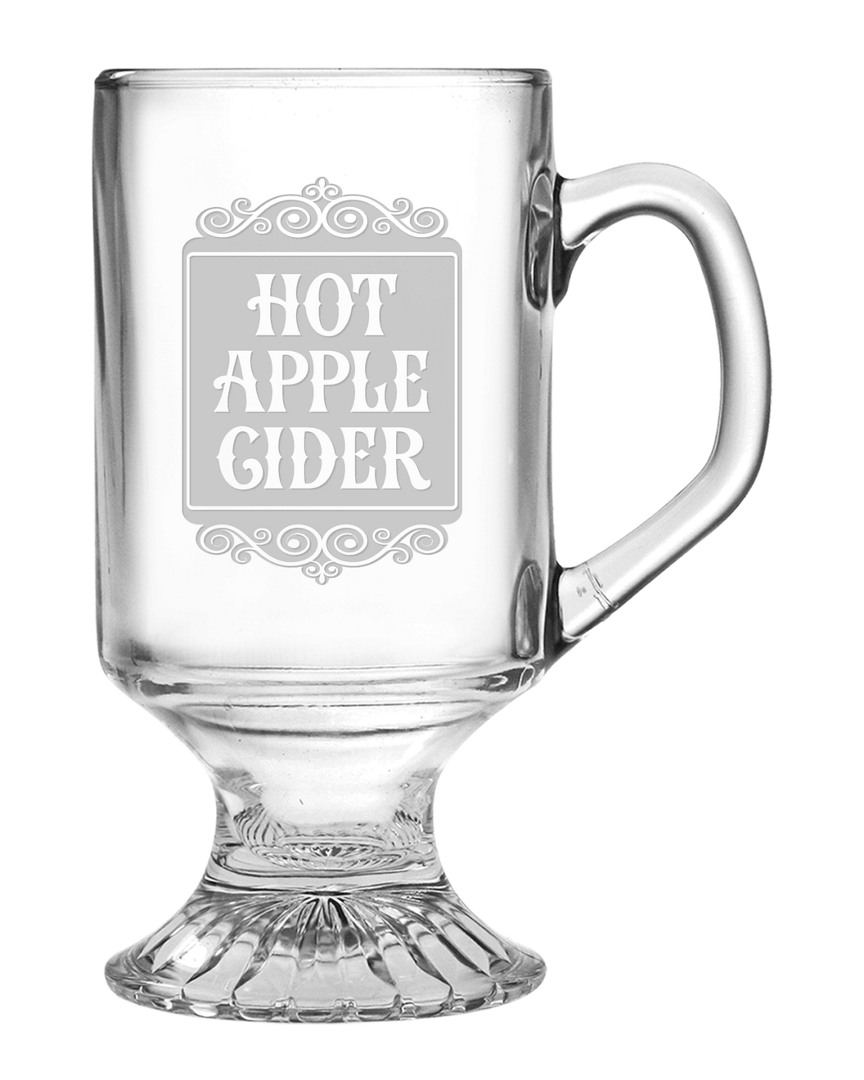 Susquehanna Glass Hot Apple Cider Set Of Four 10oz Footed Mugs