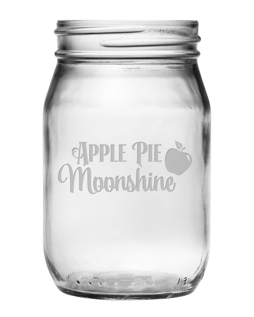 Susquehanna Glass Apple Pie Moonshine Set Of Four 16oz Drinking Jars