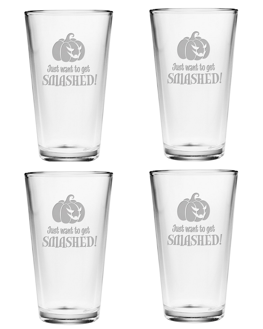 Susquehanna Set Of 4 Smashed Pint Glasses