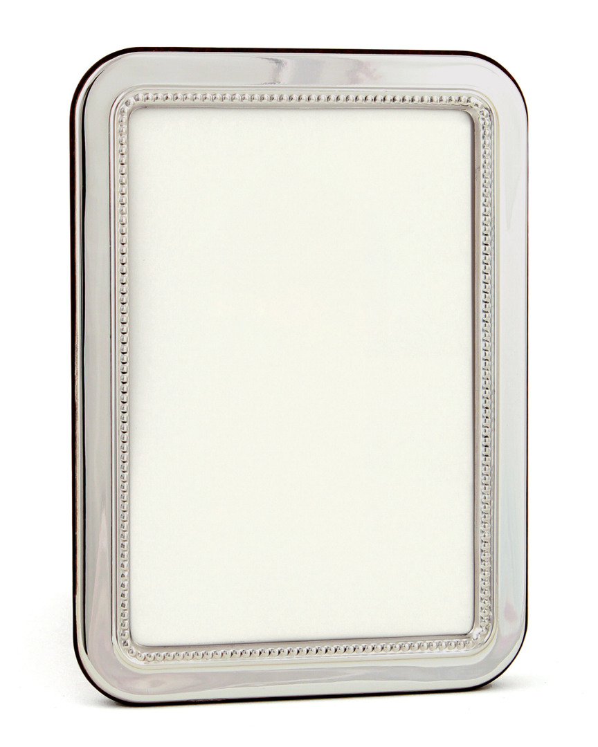 Eccolo Beaded Round Edge Sterling Silver Frame In Silver