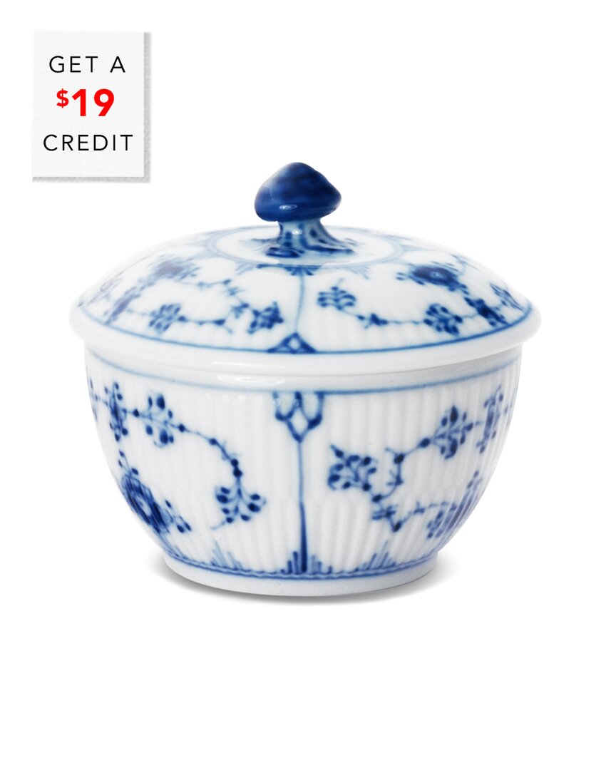 Royal Copenhagen Blue Fluted Plain Sugar Bowl With $19 Credit