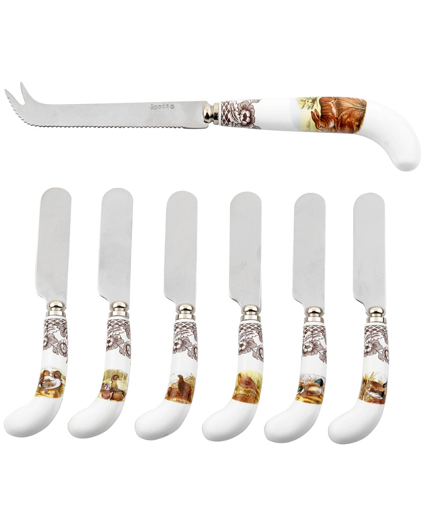 Shop Spode Woodland Rabbit Cutlery Cheese Knife & 6 Spreaders