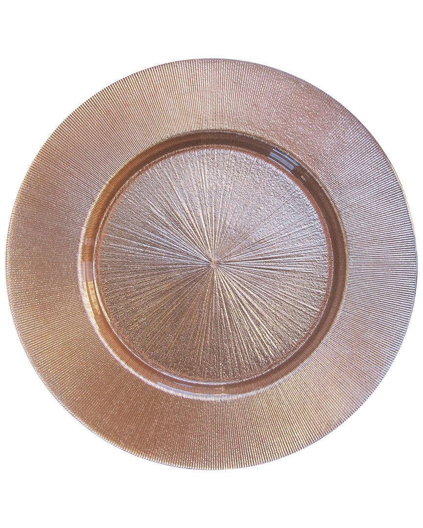 Jay Imports Rose Gold Glass Charger Plate