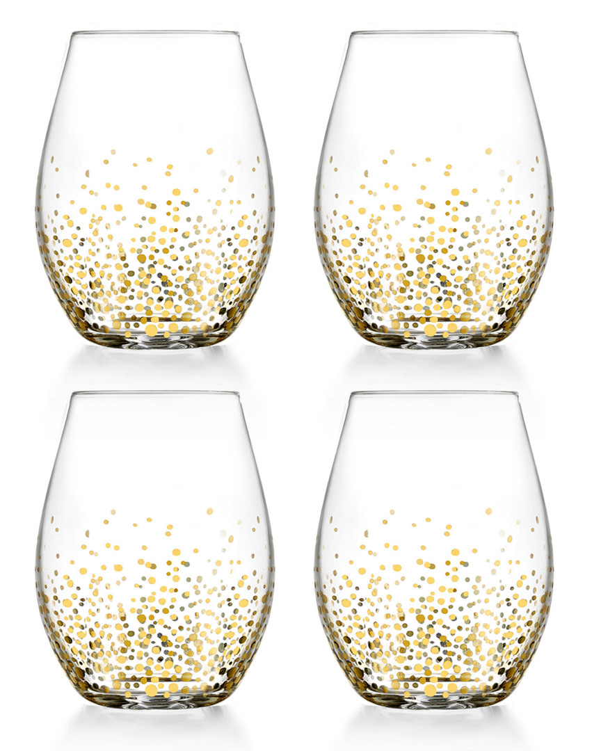 Jay Imports Jay Import Set Of 4 Gold Luster 20oz Stemless Glasses