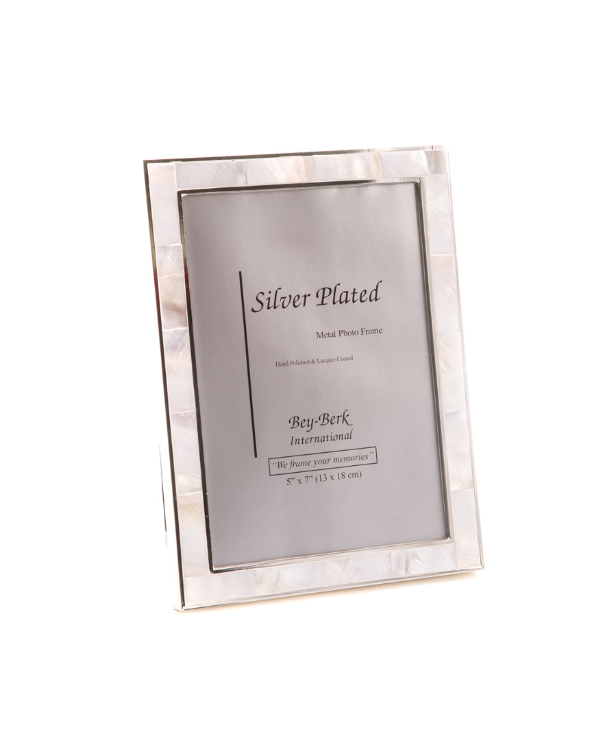 Bey-berk Mother Of Pearl 5x7 Silver-plated Frame