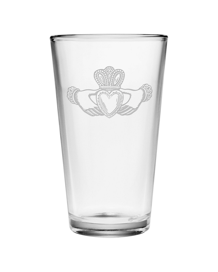 Susquehanna Glass Claddagh Set Of 4 16oz Pint Glasses