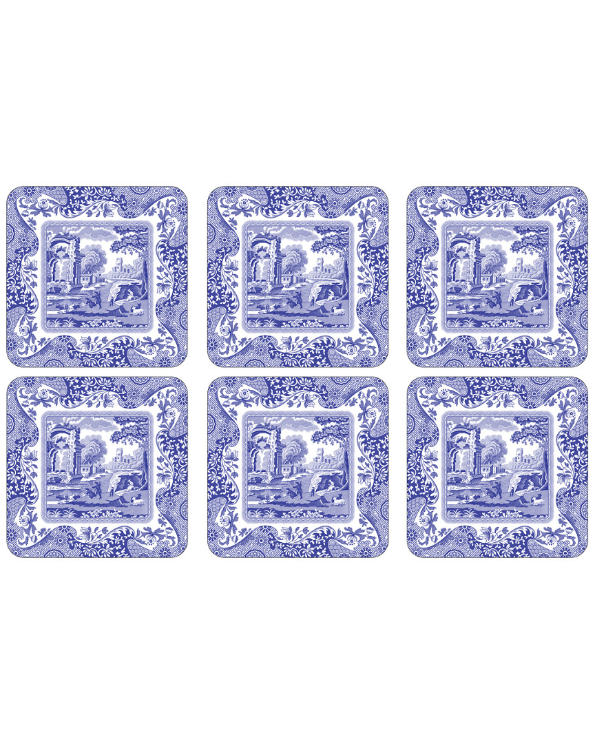 Pimpernel Set Of Six Blue Italian Coasters