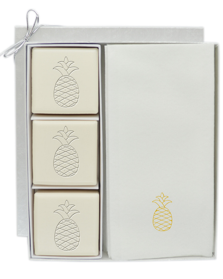 Carved Solutions Pineapple Soap And Towel Set