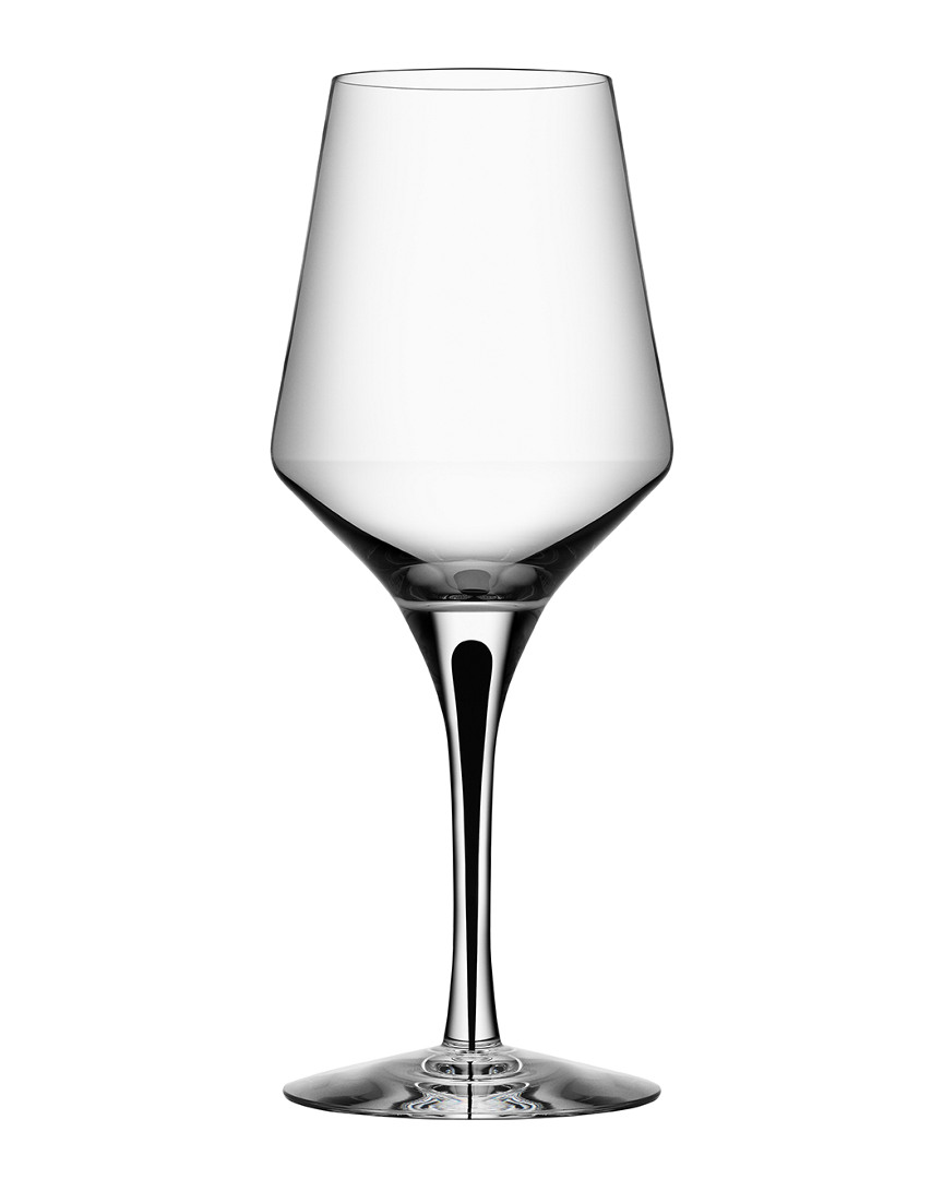 Orrefors Set Of 2 Metropol White Wine Glasses