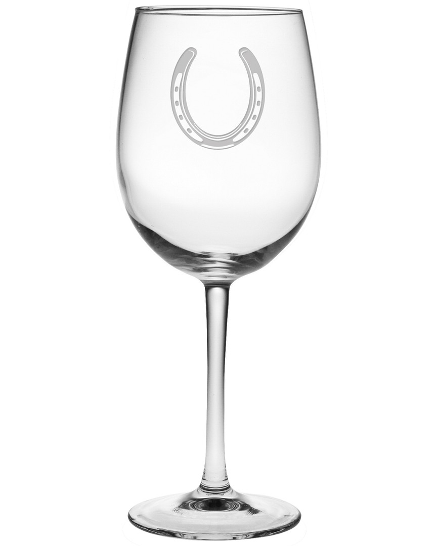 Susquehanna Glass Horseshoe Set Of Four 19oz Wine Glasses