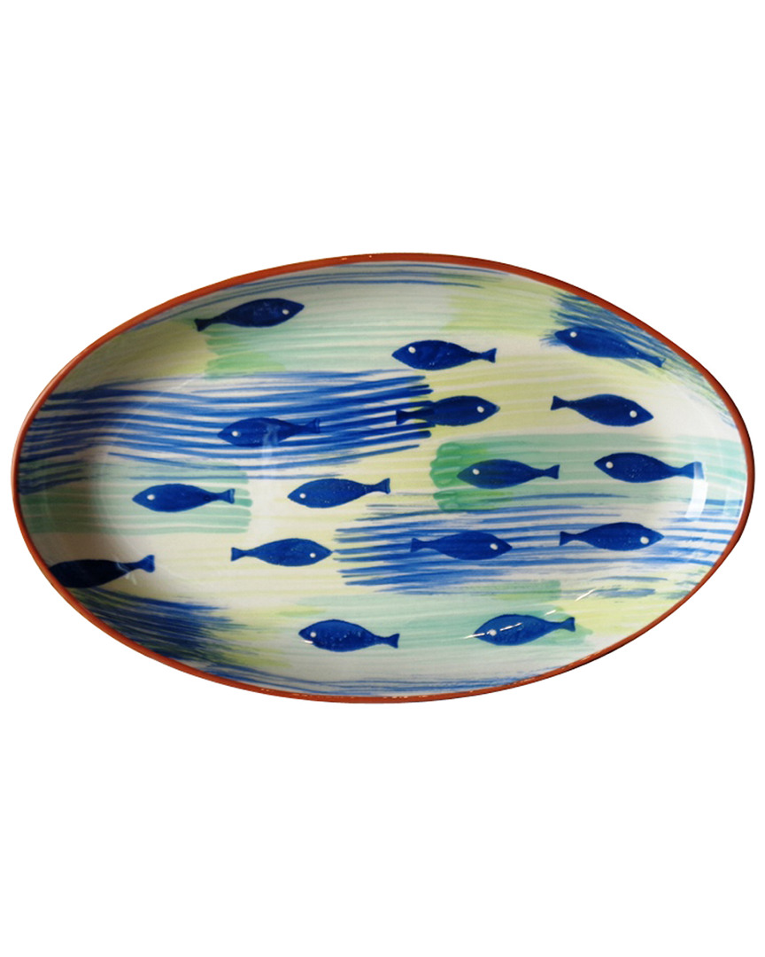 Euro Ceramica Pescador Oval Couped Platter