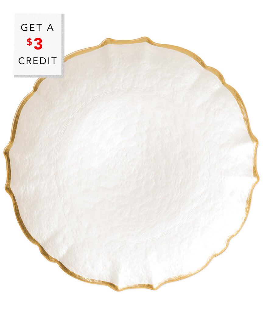 Vietri Viva By  Baroque Glass White Salad Plate With $3 Credit In No Color
