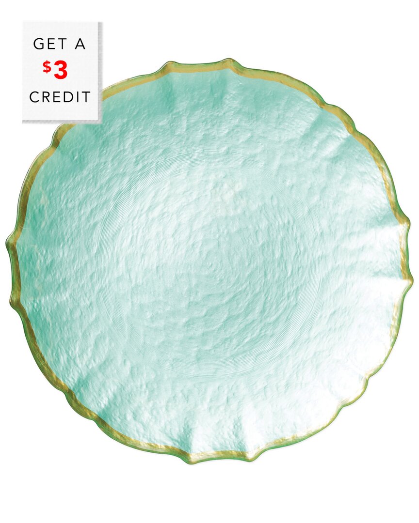 Shop Vietri Viva By  Baroque Glass Aqua Salad Plate With $3 Credit