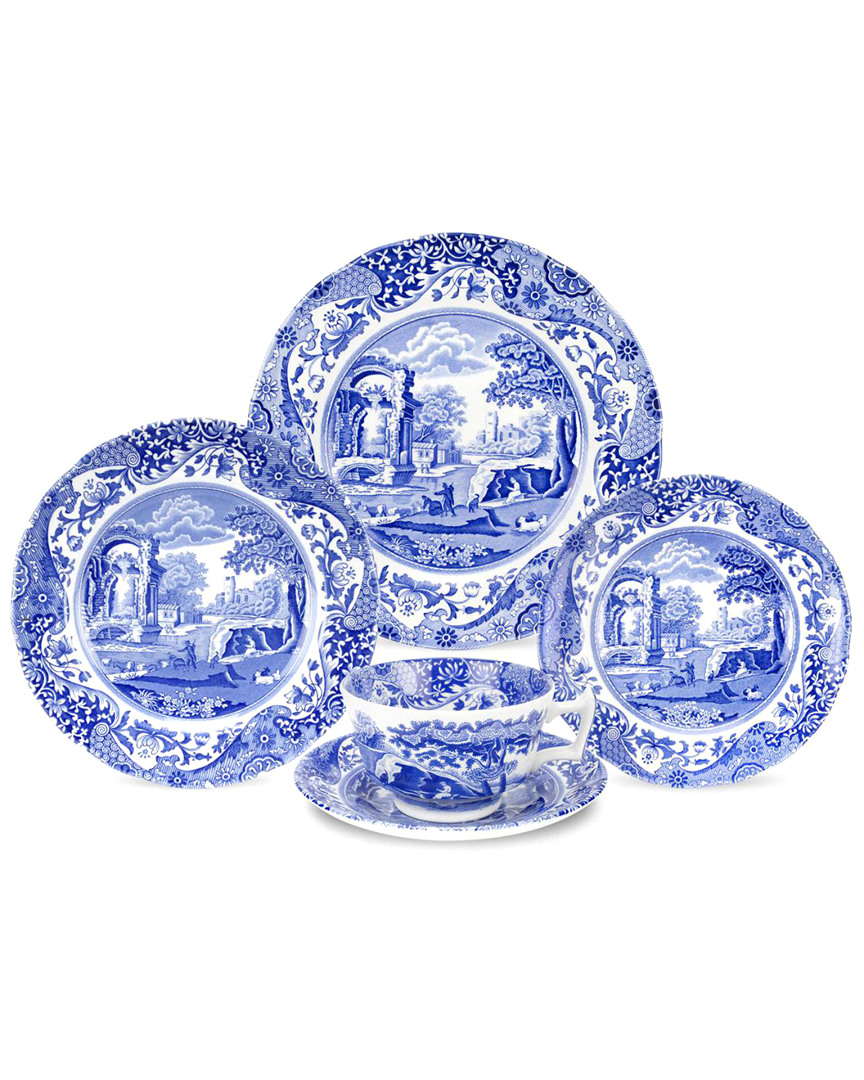 Spode Blue Italian 5pc Place Setting In Nocolor