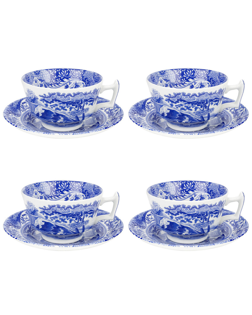 Shop Spode Blue Italian Set Of 4 Teacup & Saucer
