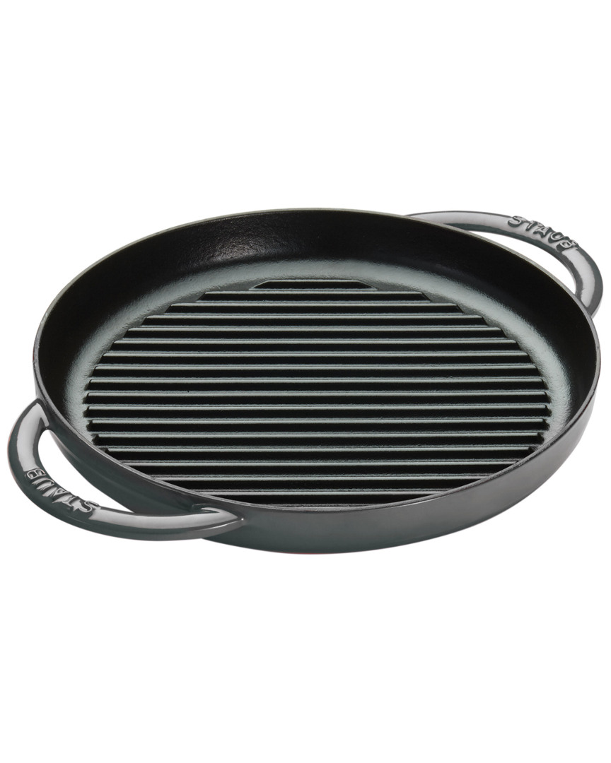 STAUB ENAMELED CAST IRON 10IN ROUND GRILL PAN