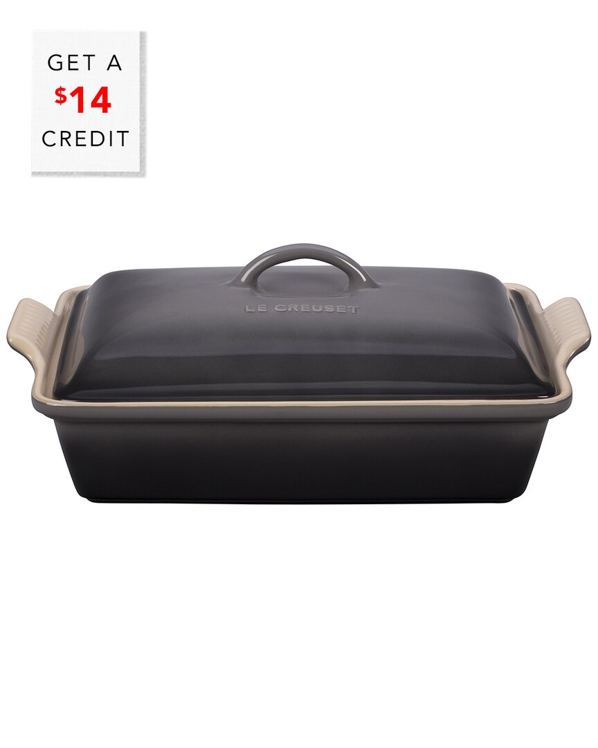 LE CREUSET HERITAGE COVERED 4QT RECTANGULAR DISH WITH $14 CREDIT