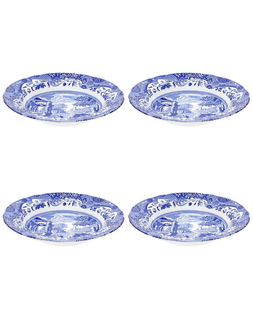 Spode Blue Italian Soup Plates, Set Of 4